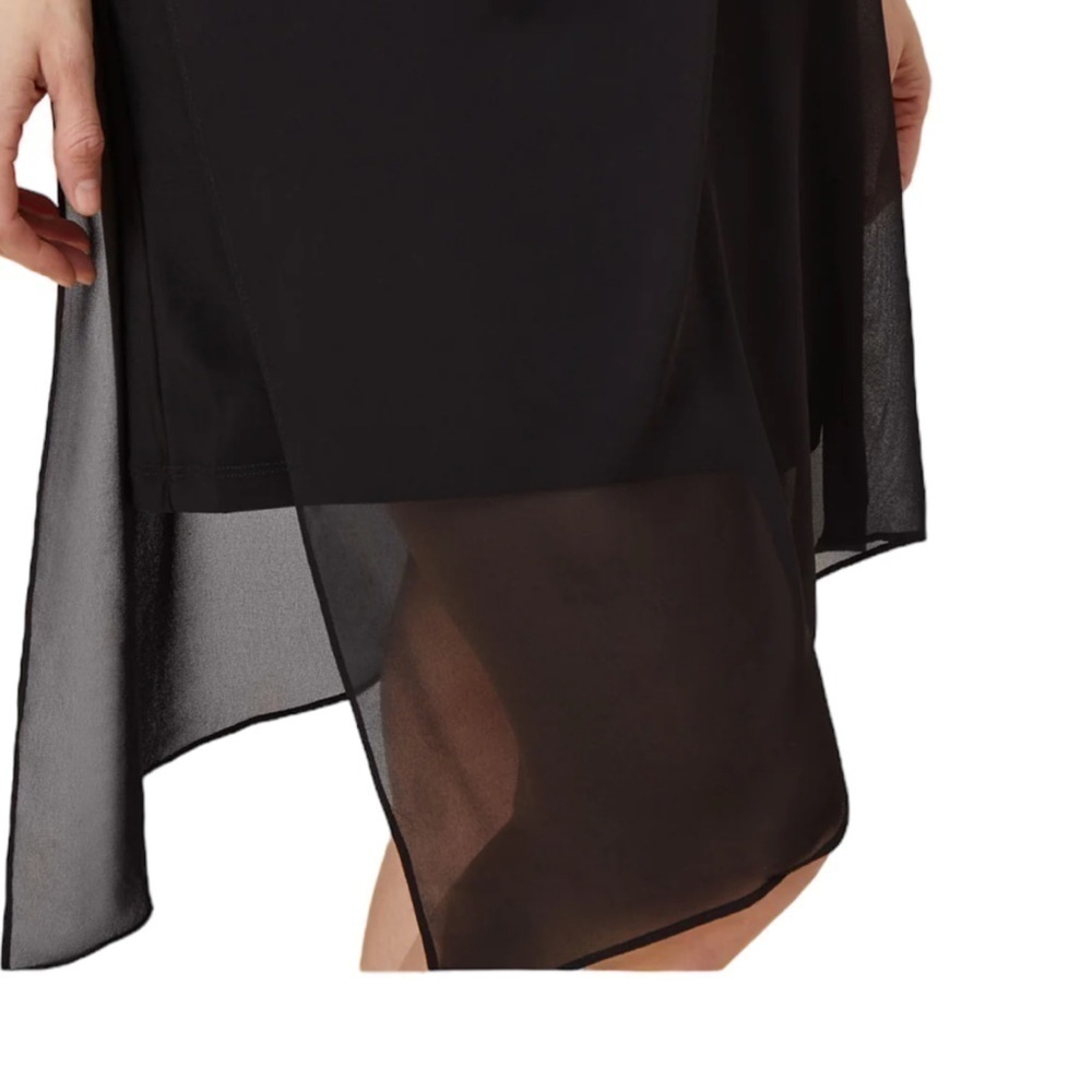 Adrianna Papell Asymmetrical Draped Flowing Dress in Black Size S - Picture 9 of 15